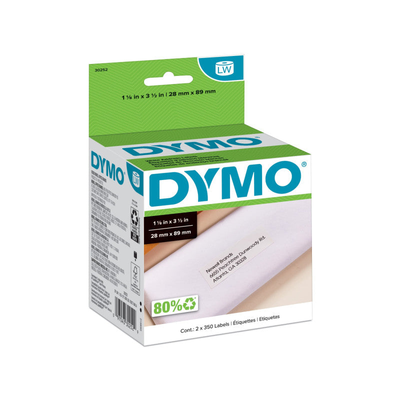 LabelWriter Address Labels, 1-1/8 x 3-1/2 Inches, White, 700 Labels on 2 Rolls