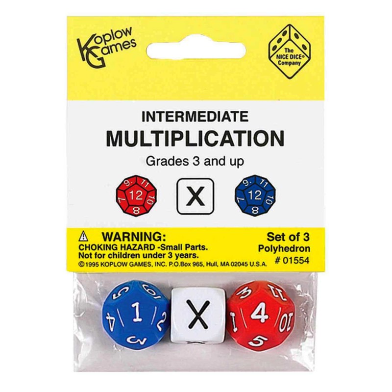 Intermediate Multiplication Dice, Pack of 3