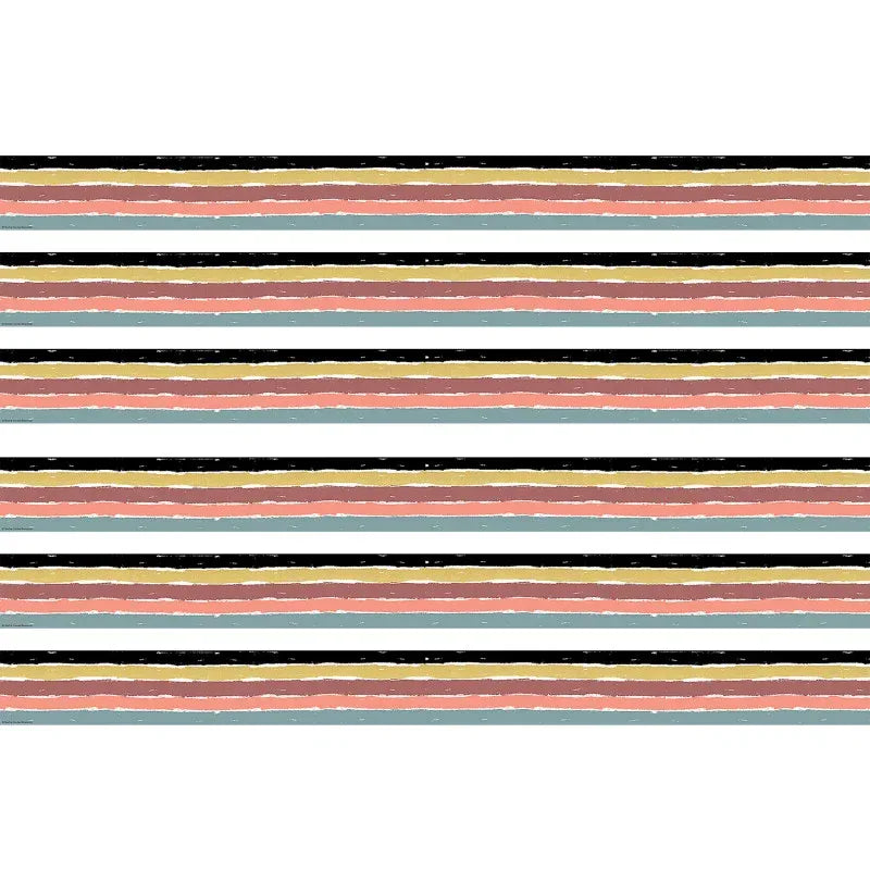 Wonderfully Wild Stripes Straight Border Trim, 35 Feet Per Pack, 6 Packs