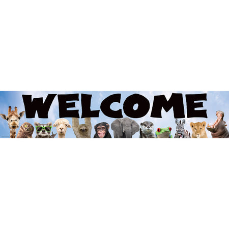 Go Wild Animals Welcome Banner, 8" x 39"