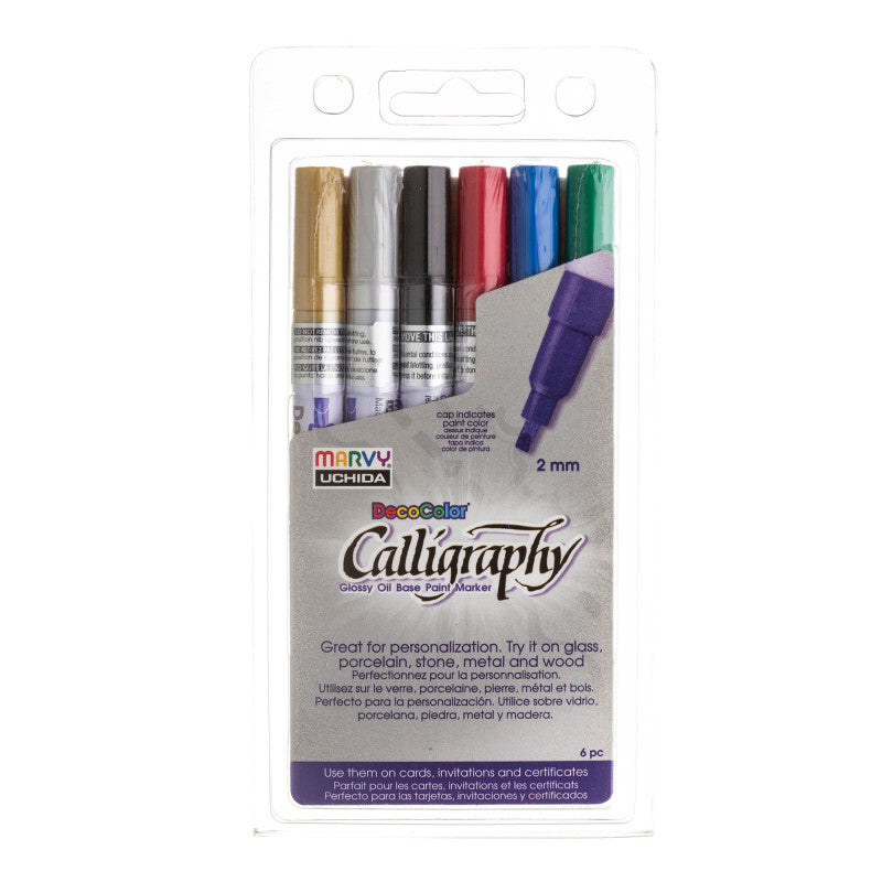 Calligraphy Paint Marker Set, 6 Colors