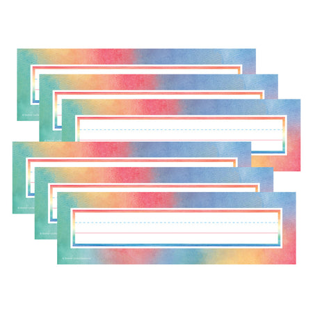 Watercolor Name Plates, 36 Per Pack, 6 Packs