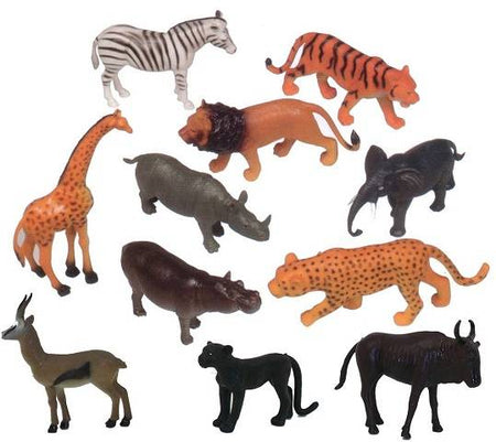 Wild Animal Playset, 6" H. set of 11