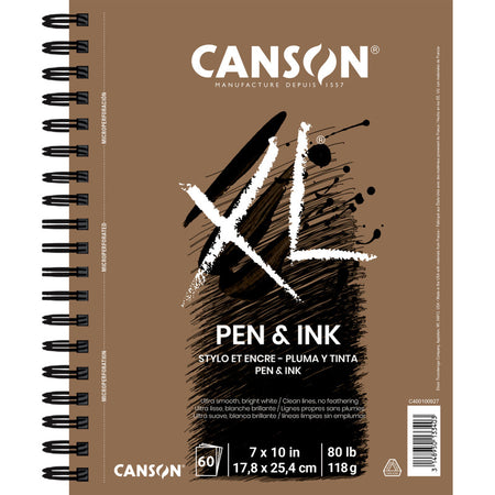XL Series Pen & Ink Pad, Side Wire Binding, 60 Sheet, 7x10 inch, 1 Count