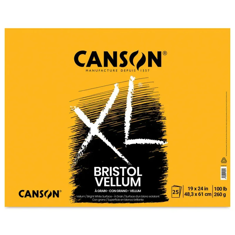 XL Series Bristol Pad, Vellum Finish, Foldover Binding, 25 Sheet, 19x24 inch, 1 Count