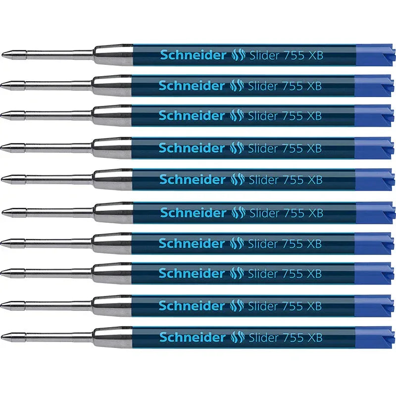 Slider 755 XB Ballpoint Pen Refill, Viscoglide Ink, Blue, Pack of 10
