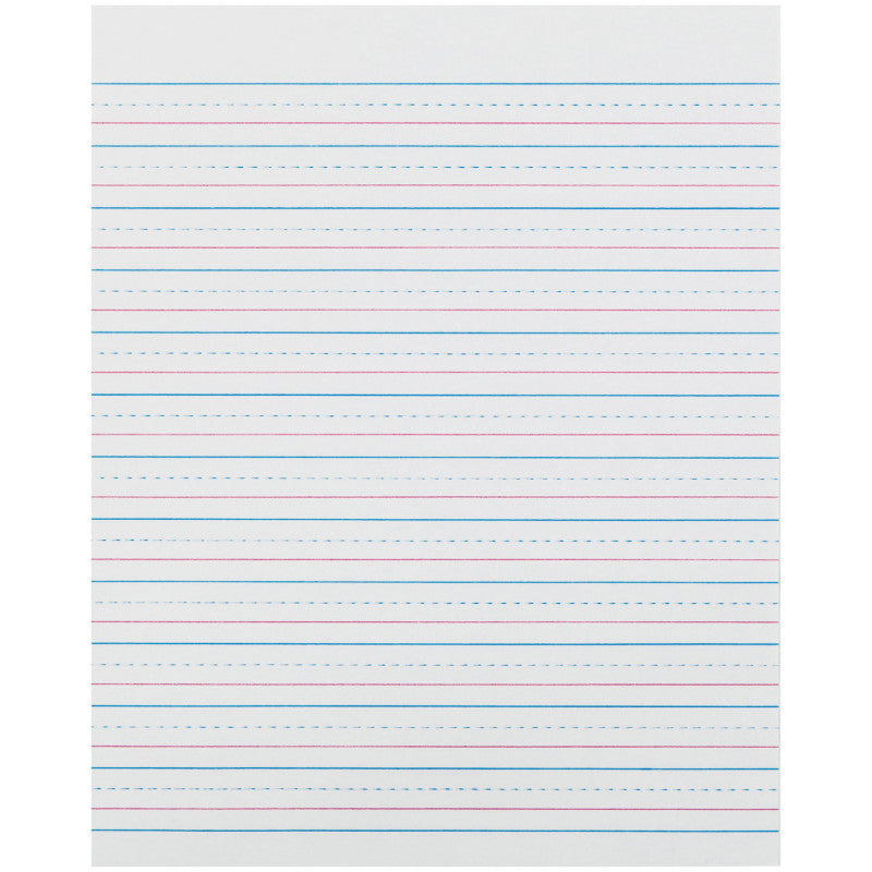 Sulphite Handwriting Paper, Dotted Midline, Grade 2, 1/2" x 1/4" x 1/4" Ruled Short, 8" x 10-1/2", 500 Sheets