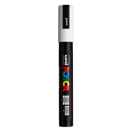 uni® POSCA PC-5M Water-Based Paint Markers, Reversible Medium Tip (1.8-2.5mm), White