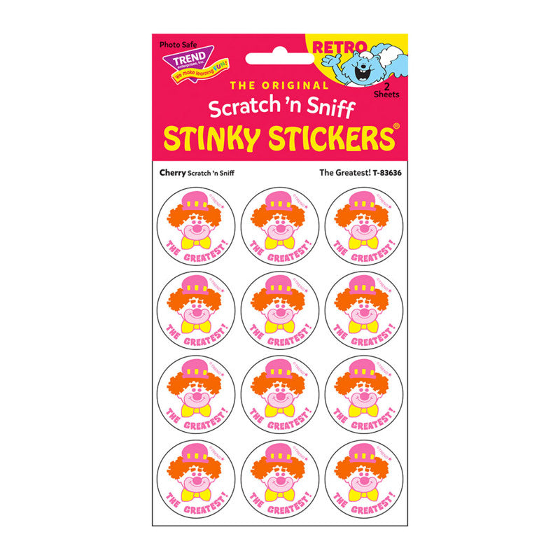 The Greatest!/Cherry Scent Retro Scratch 'n Sniff Stinky StickersÂ®, 24 ct.