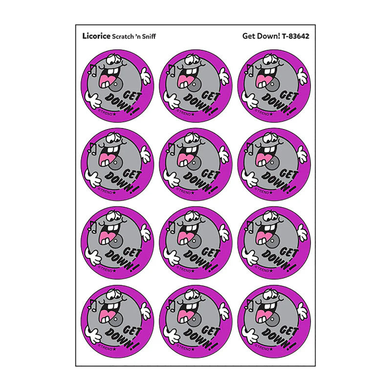 Get Down!/Licorice scent Retro Scratch 'n Sniff Stinky Stickers&reg;, 24 ct.