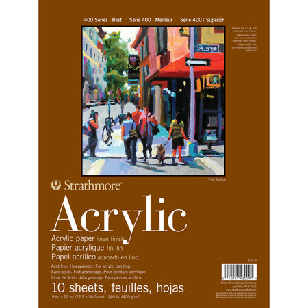 400 Series Acrylic Pad, Glue Binding, 10 Sheet, 9x12 inch, 1 Count