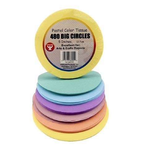 Hygloss 5 in Tissue Circles Pastel 480 Pcs
