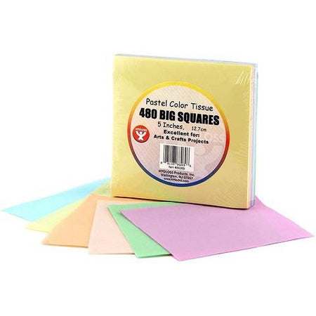 Hygloss 5in Tissue Squares Pastel 480 Pcs
