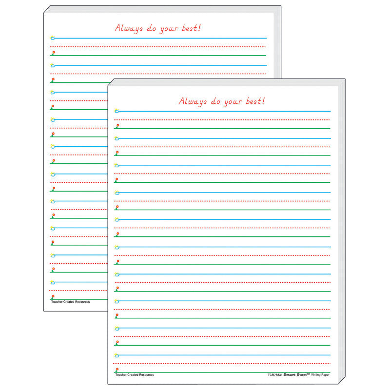 Smart Start 1-2 Writing Paper: 100 Sheets Per Pack, 2 Packs