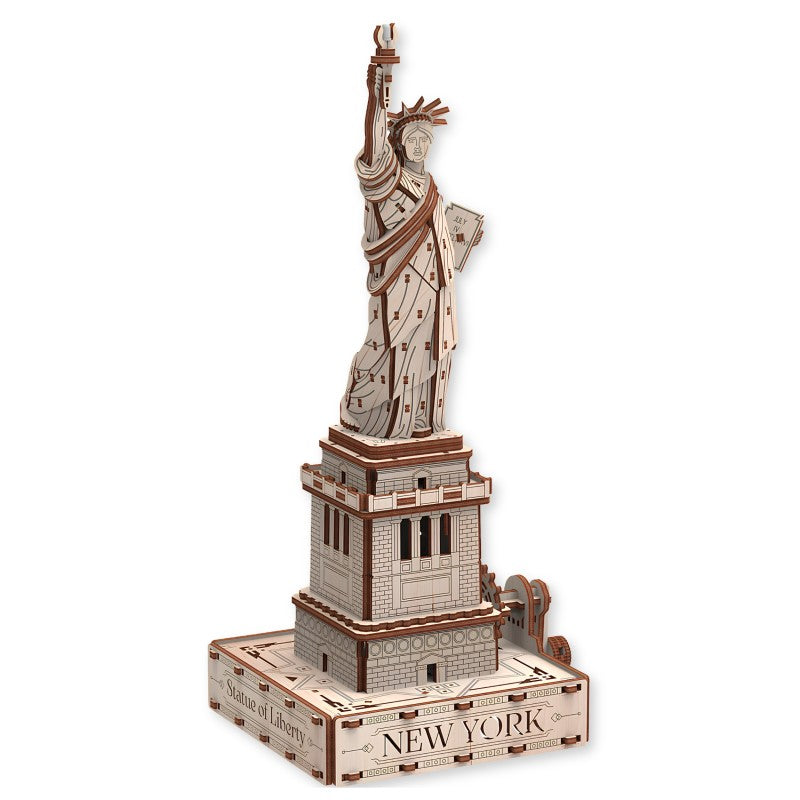Statue of Liberty Wooden Model Kit, 3D Landmark Puzzle, 13.9 in, 109 Pieces