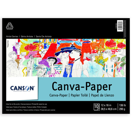 Artist Series Canva Canvas Pad, Foldover Binding, 10 Sheet, 12x16 inch, 1 Count