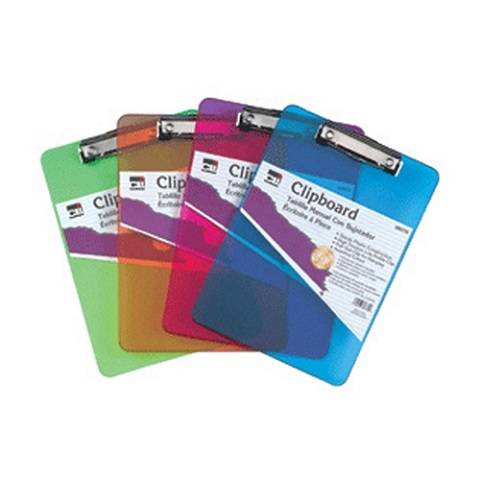 Plastic Clipboard, Letter Size - Assorted Colors