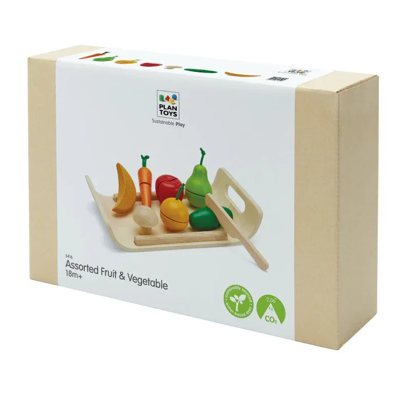 Wooden Pretend Play Fruit and Vegetable Food Set