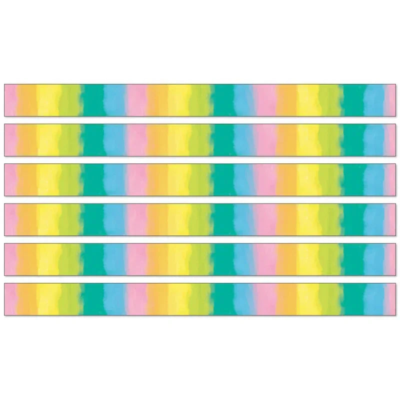 Creatively Inspired Watercolor Straight Borders, 36 Feet Per Pack, 6 Packs