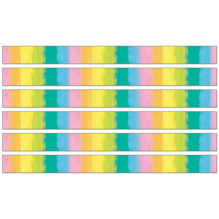 Creatively Inspired Watercolor Straight Borders, 36 Feet Per Pack, 6 Packs
