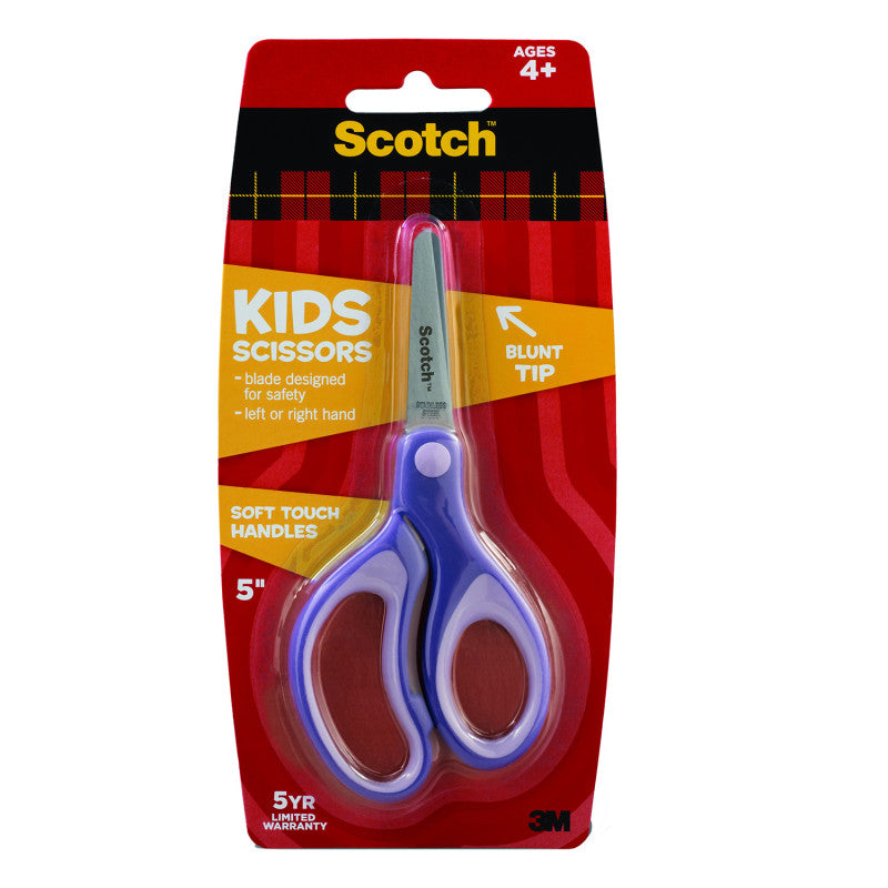 Kids 5 inch Scissors, Soft Grip Handles, Blunt, 4+