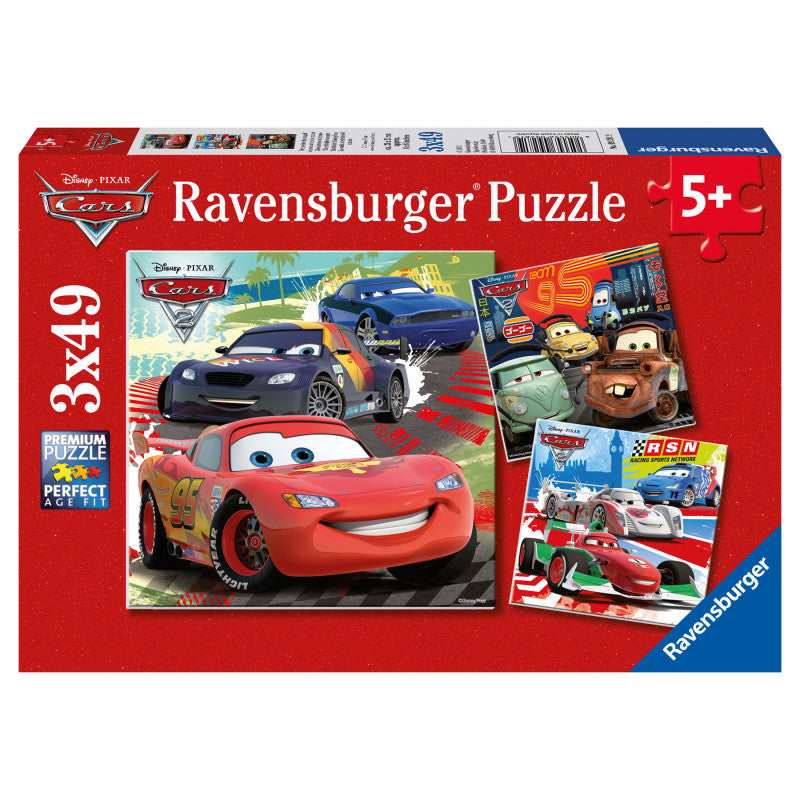 Disney Cars, Worldwide Racing Fun 3x49 Piece Jigsaw Puzzle Set