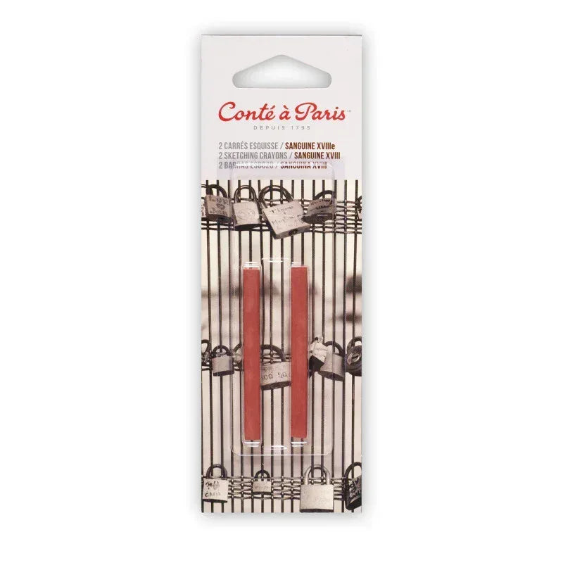 Carrés Esquisse Sketching Pastel Crayons, Sanguine 18th Century (2451), Pack of 2