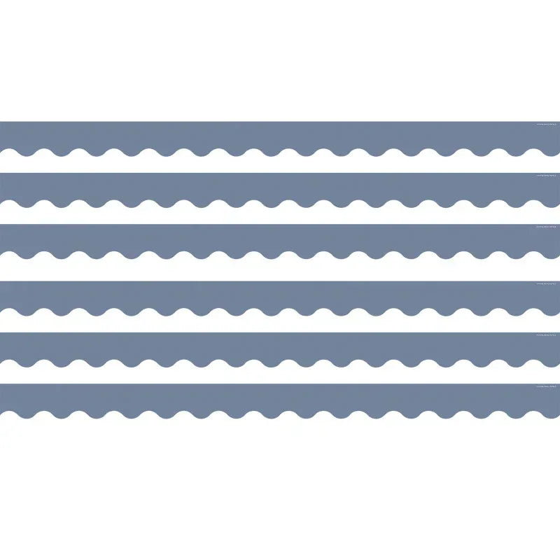 Aegean Blue Scalloped Border Trim, 35 Feet Per Pack, 6 Packs