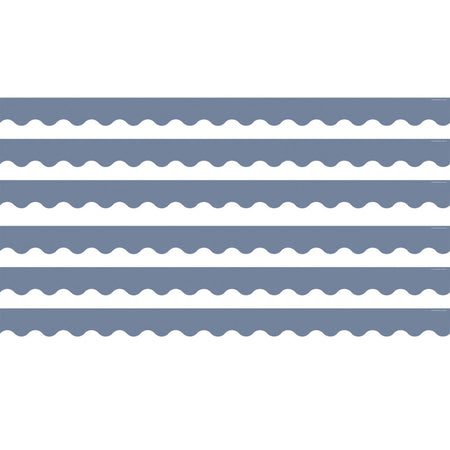 Aegean Blue Scalloped Border Trim, 35 Feet Per Pack, 6 Packs