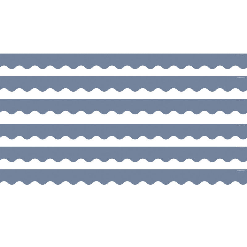 Aegean Blue Scalloped Border Trim, 35 Feet Per Pack, 6 Packs