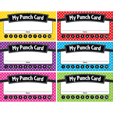 Polka Dots Punch Cards, Pack of 60