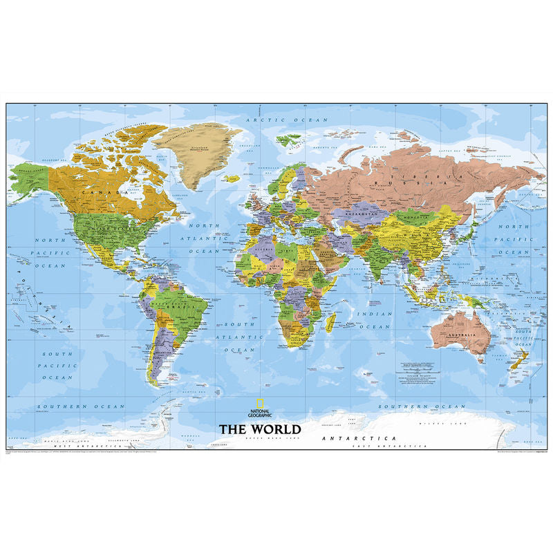 World Explorer Laminated Wall Map, Poster Size, 36 x 24 Inches