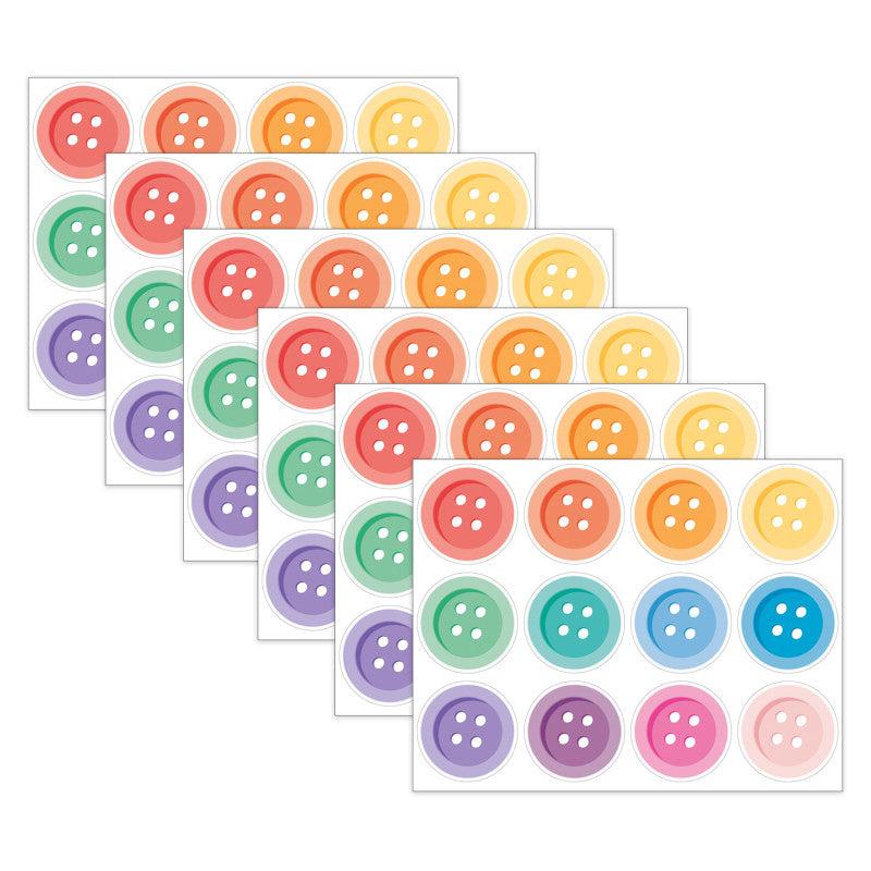 Crafty and Cool Buttons Cutouts, 36 Per Pack, 6 Packs