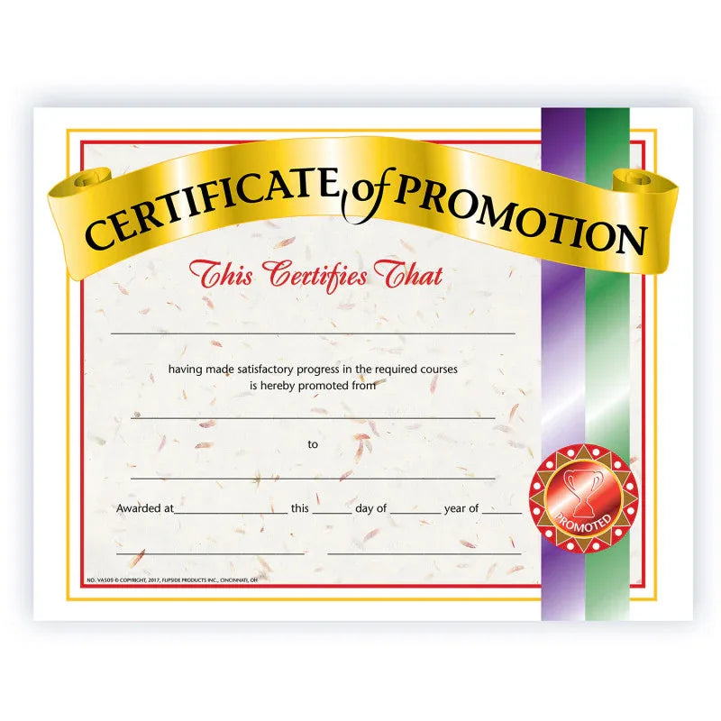 Certificate of Promotion, Pack of 30, 8.5" x 11"