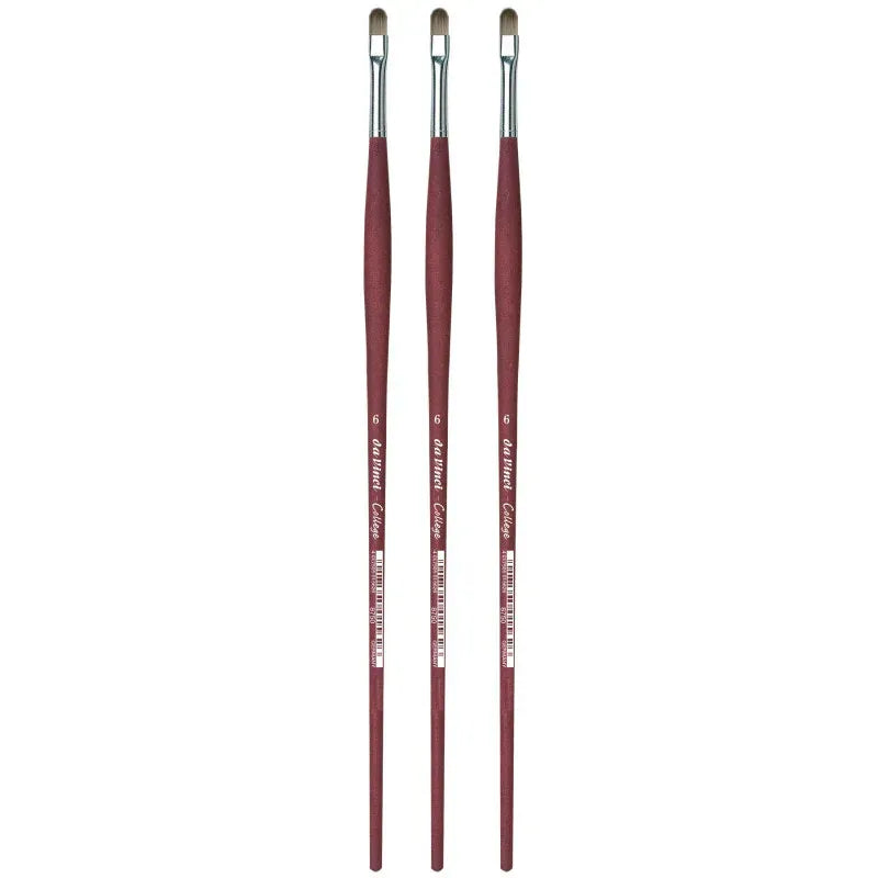 COLLEGE Student Brush, Synthetic, Acrylic & Oil, Filbert, Series 8750, Size 6, Pack of 3