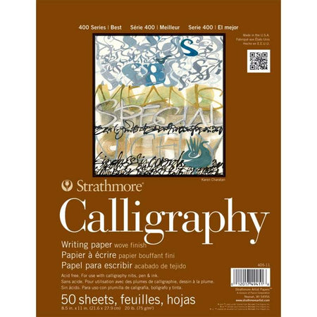 400 Series Calligraphy Paper Pad, Tape Binding, 50 Sheet, 8.5x11 inch, 1 Count