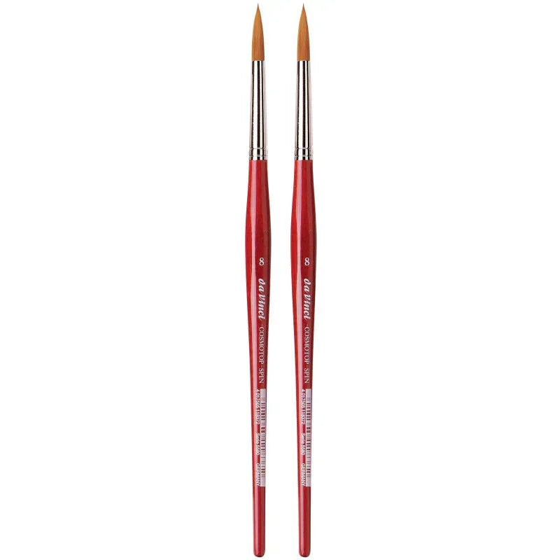 COSMOTOP-SPIN Silkpainting Brush, Synthetic, Watercolor, Round, Size 8, Pack of 2