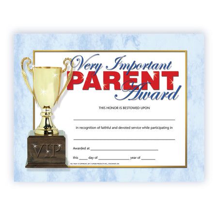 Very Important Parent Award Certificate, 8.5" x 11", Pack of 30