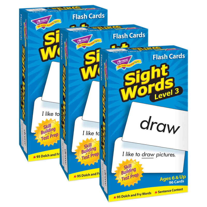Sight Words &ndash; Level 3 Skill Drill Flash Cards, 3 Packs