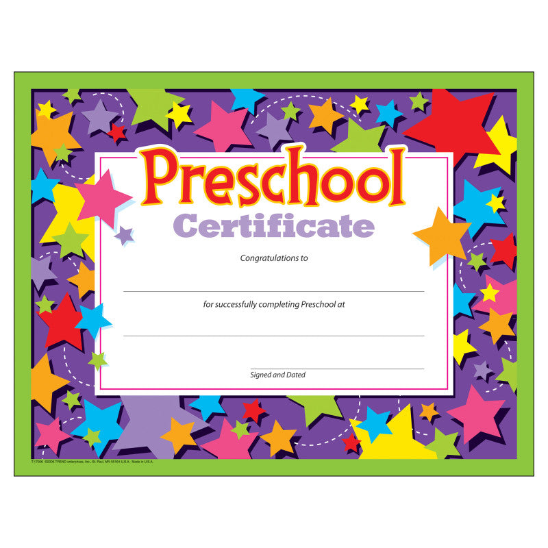 Preschool Certificate , 30 ct