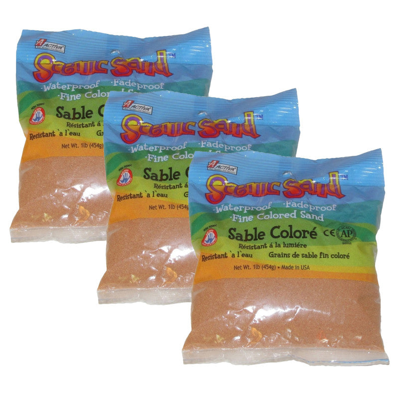 Scenic Sandâ¢ Craft Colored Sand, Cocoa Brown, 1 lb (454 g) Bag, Set of 3