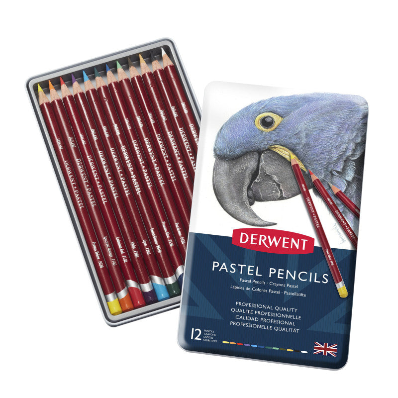 Soft Pastel Colored Pencils, 12-Count Metal Tin