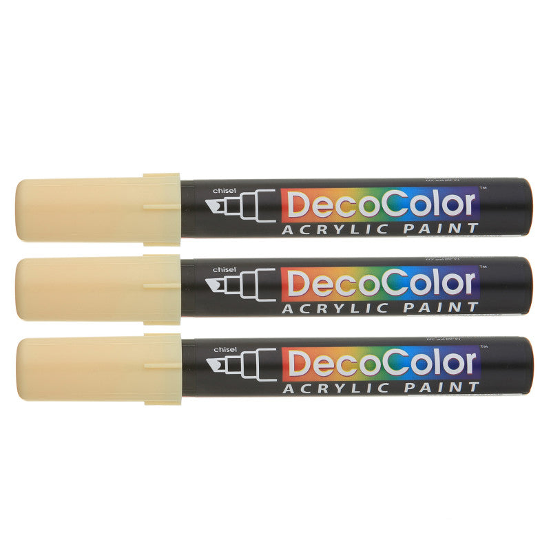 DecoColorÂ® Acrylic Paint Marker, 315-S, Chisel Tip, Pale Orange #16, Set of 3