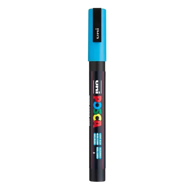 uni® POSCA PC-3M Water-Based Paint Markers, Reversible Fine Tip (0.9-1.3mm), Light Blue
