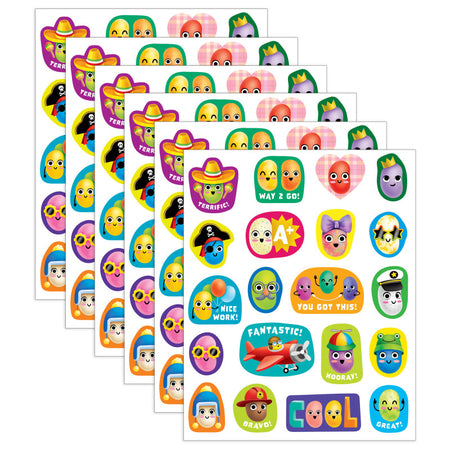 Jelly Bean Smelly Stickers, 120 Per Pack, 6 Packs