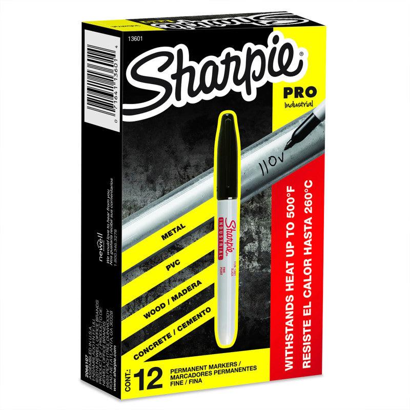 Industrial Fine Point Permanent Markers, Black, Heat Resistant to 500Â°F, 12 Count