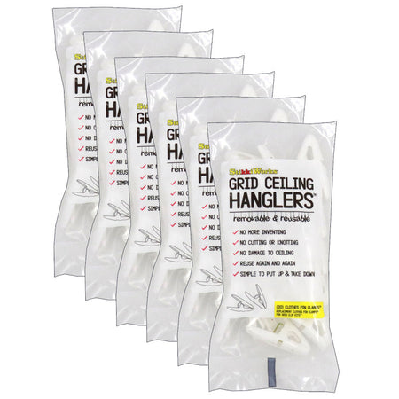 Grid Ceiling Hanglers&trade; Clothes Pin Clamps&trade;, 20 Per Pack, 6 Packs