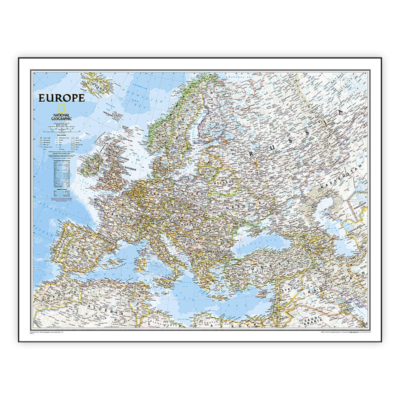 Europe Classic Map, Laminated