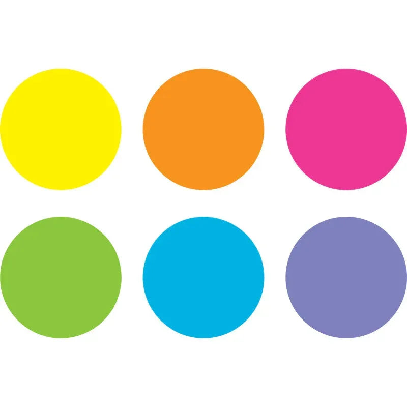 Spot On&reg; Dry-Erase Desktop Writing Spots Bright Circles - 7", Pack of 6
