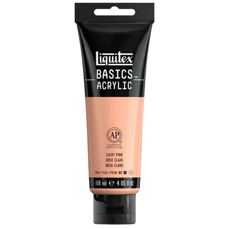 BASICS Acrylic Paint, 118 mL Tube, Light Pink